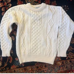 authentic irish knit aran cable wool sweater
